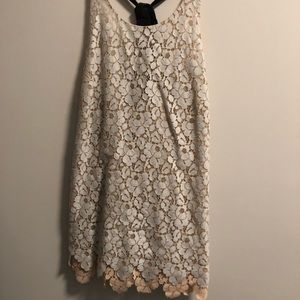 Lace Tank Top with Ribbon Straps